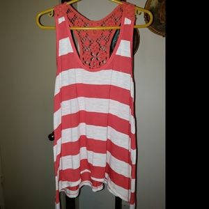 Striped crochet tank top